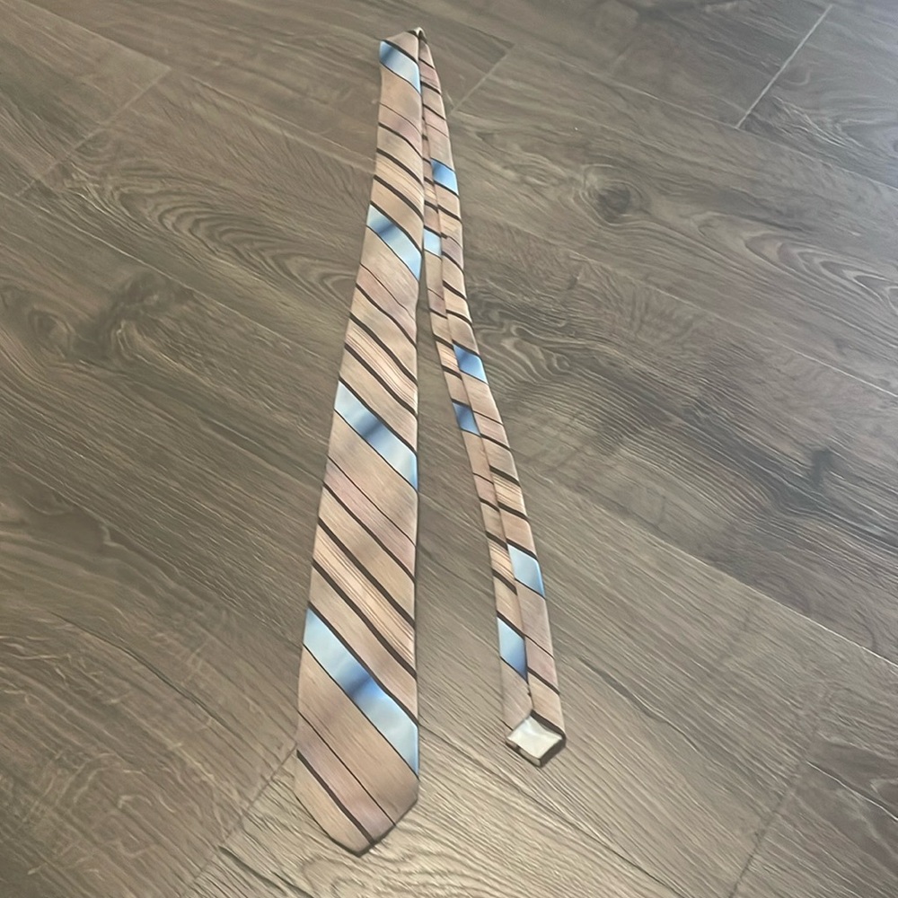 Vintage Mervyn’s Men’s Collection Brown and Blue Striped Tie